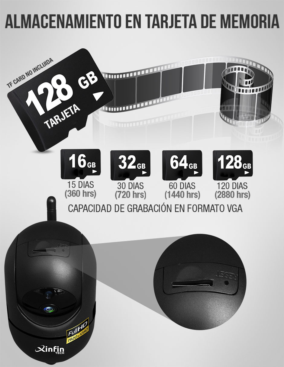 Camara Wifi Seguridad Ip 1080p Rastreo Movimiento Nube Kit-4