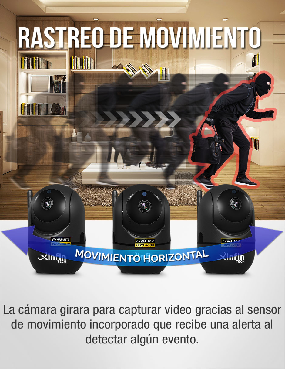 Camara Wifi Seguridad Ip 1080p Rastreo Movimiento Nube Kit-4