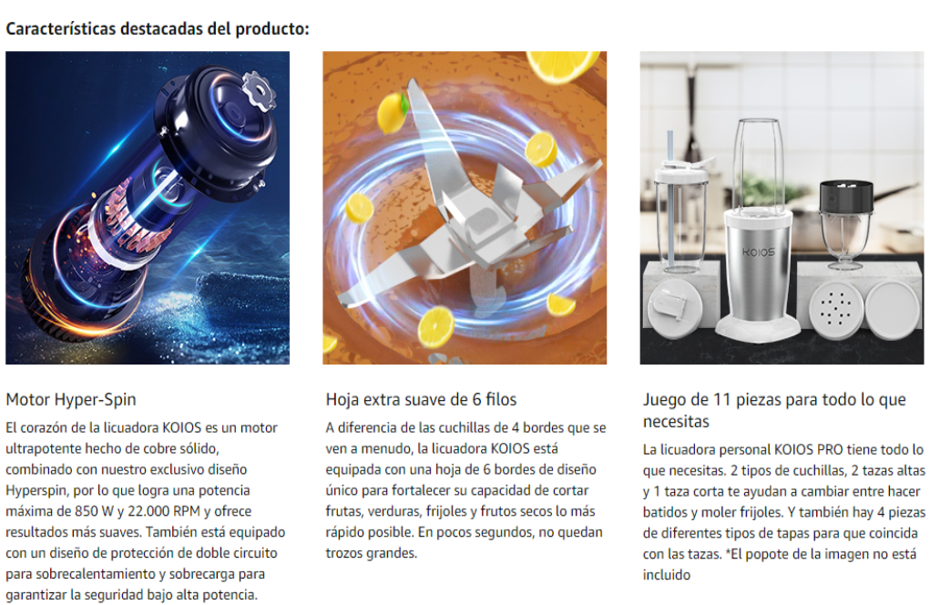  KOIOS PRO Licuadora Personal