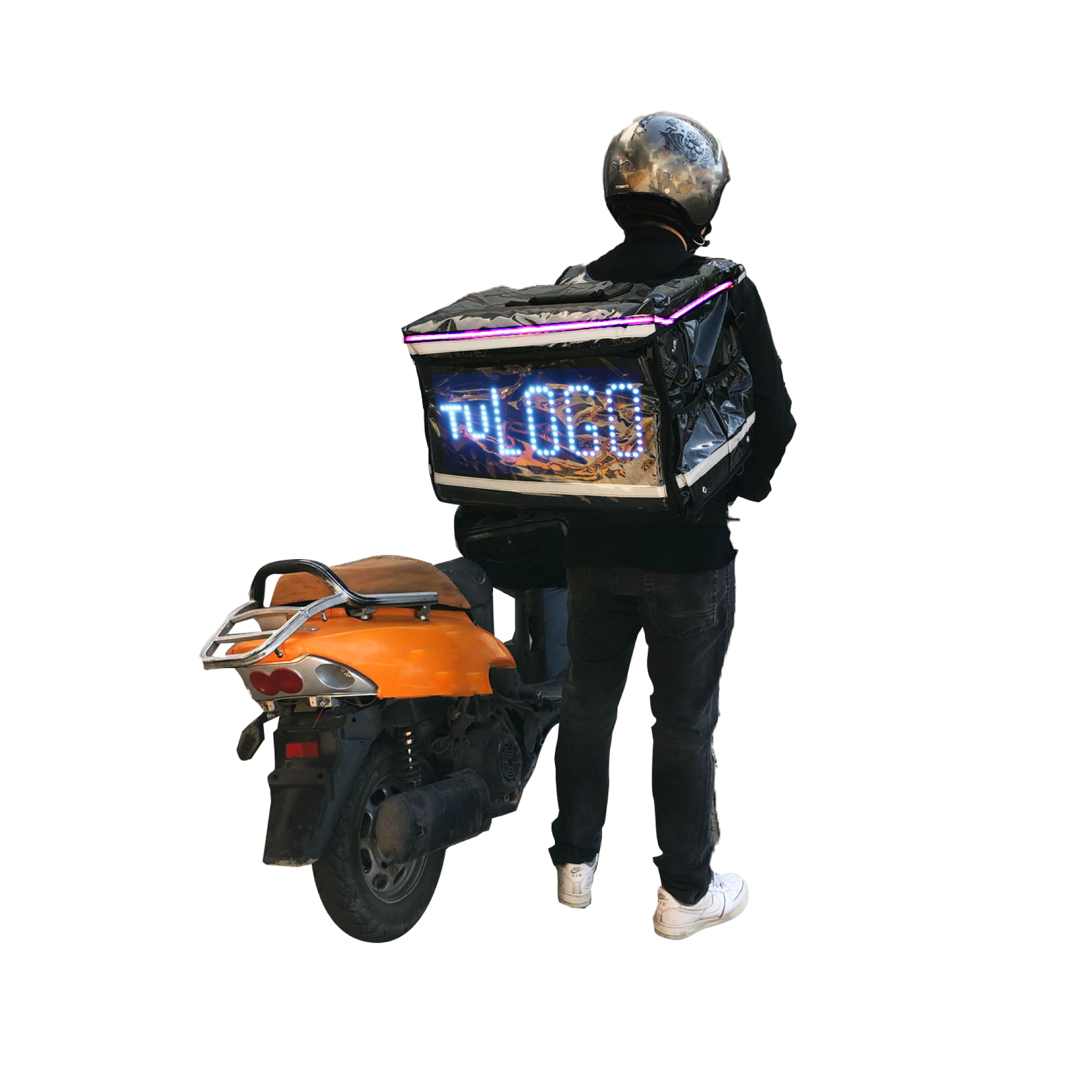 Mochila para Reparto de Alimentos Termica e Impermeable con Sistema de Luces Led / Master / MP-BAG