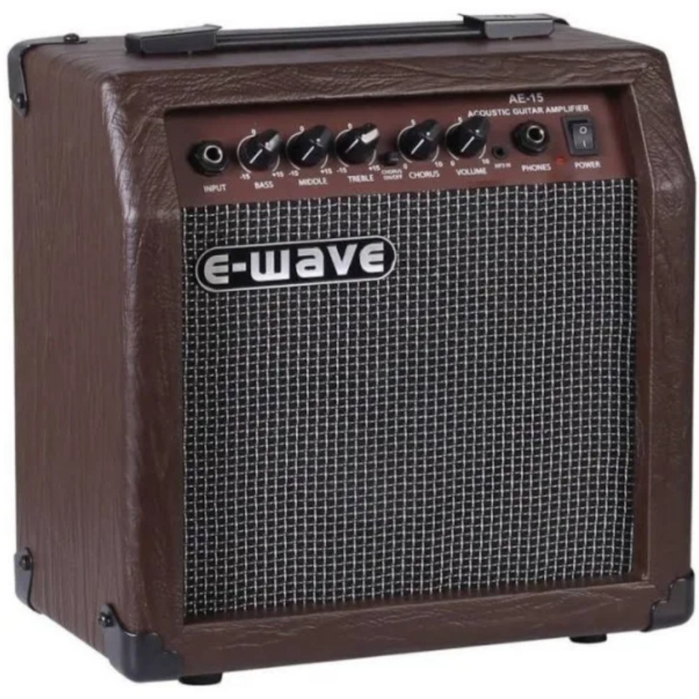 Amplificador Para Guitarra Electroacustica 15w E-Wave Con Chorus Entrada Mp3 Y Audifonos.