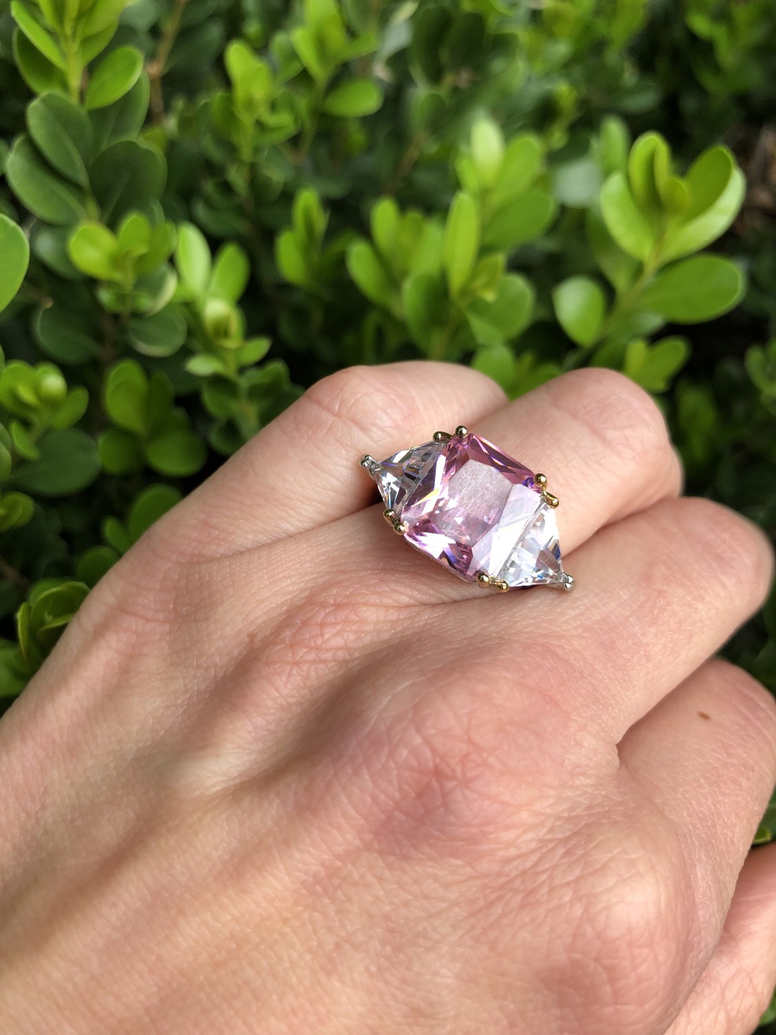 Anillo Promesa Rosa Grande De Circonias En Plata 925