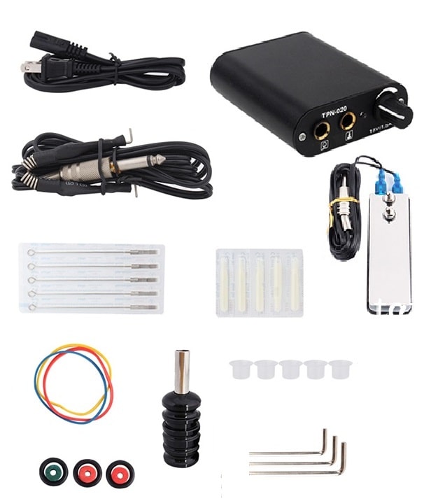 Kit 1 Máquina De Tatuaje Con Accesorios Agujas Fuente Máquina De Bobinas Tatuar Tatuaje Máquina Completa 
