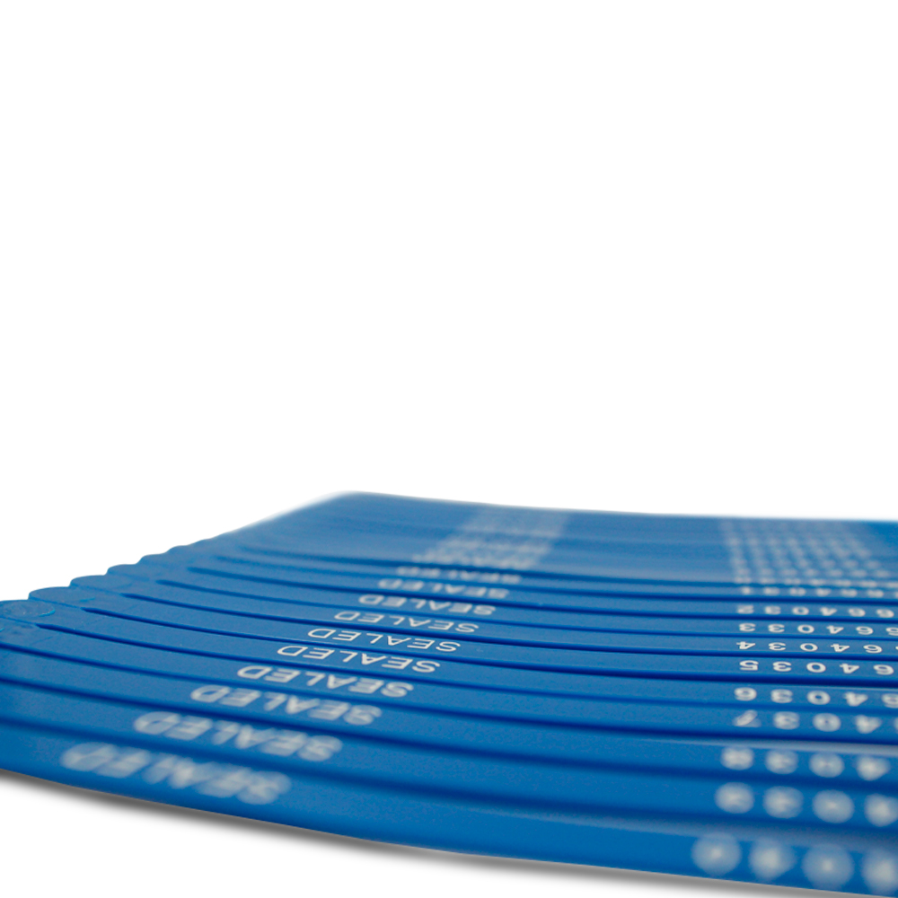 SELLO DE PLASTICO TIPO PULSERA PAQ 100 PIEZAS