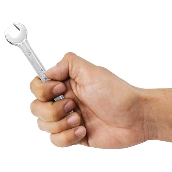 Knova Juego de Llaves combinadas largas estándar SAE estriadas 45 grados 7 piezas c/rack organizador de plástico