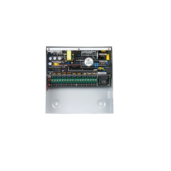 Fuente de Poder 12V 10A Gabinete Cámara Seguridad Video Vigilancia Centralizada PI-PR-10A9CH