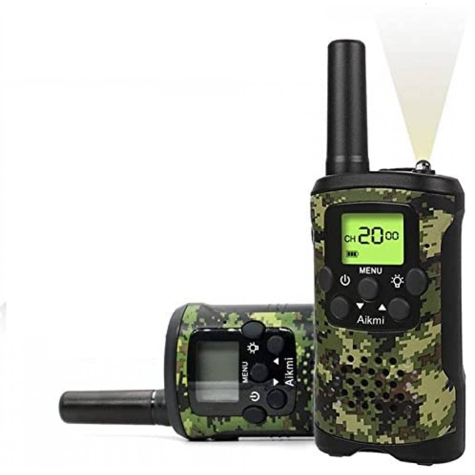 Walkie Talkies Aikmi bidireccional para niños -verde-azul