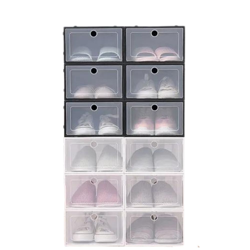 Set de 14 Cajas Organizadoras de Zapatos Apilables - Mueble para Zapatos,  Hogar, Cajas de Plástico, Mueble, Organizador de Plástico, Muebles para  Ropa y Organizador Cajones, Ideal para Ahorrar Espacio