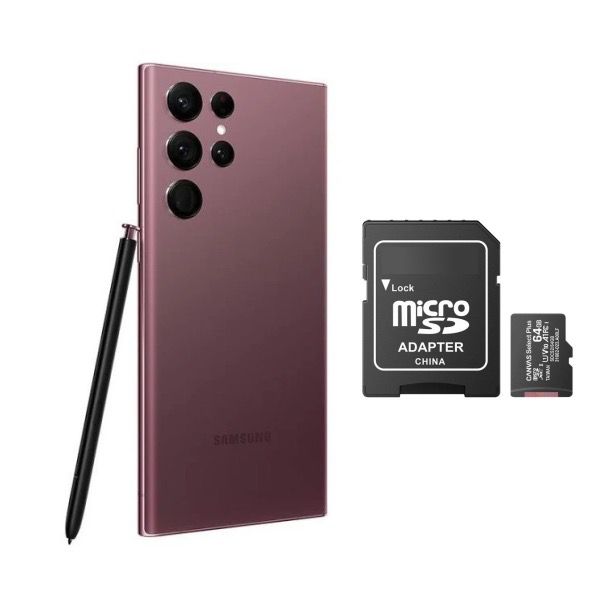 Samsung Galaxy S22 ULTRA 5G 128GB Rojo Snapdragon Nuevo + Memoria MicroSD 64GB de regalo