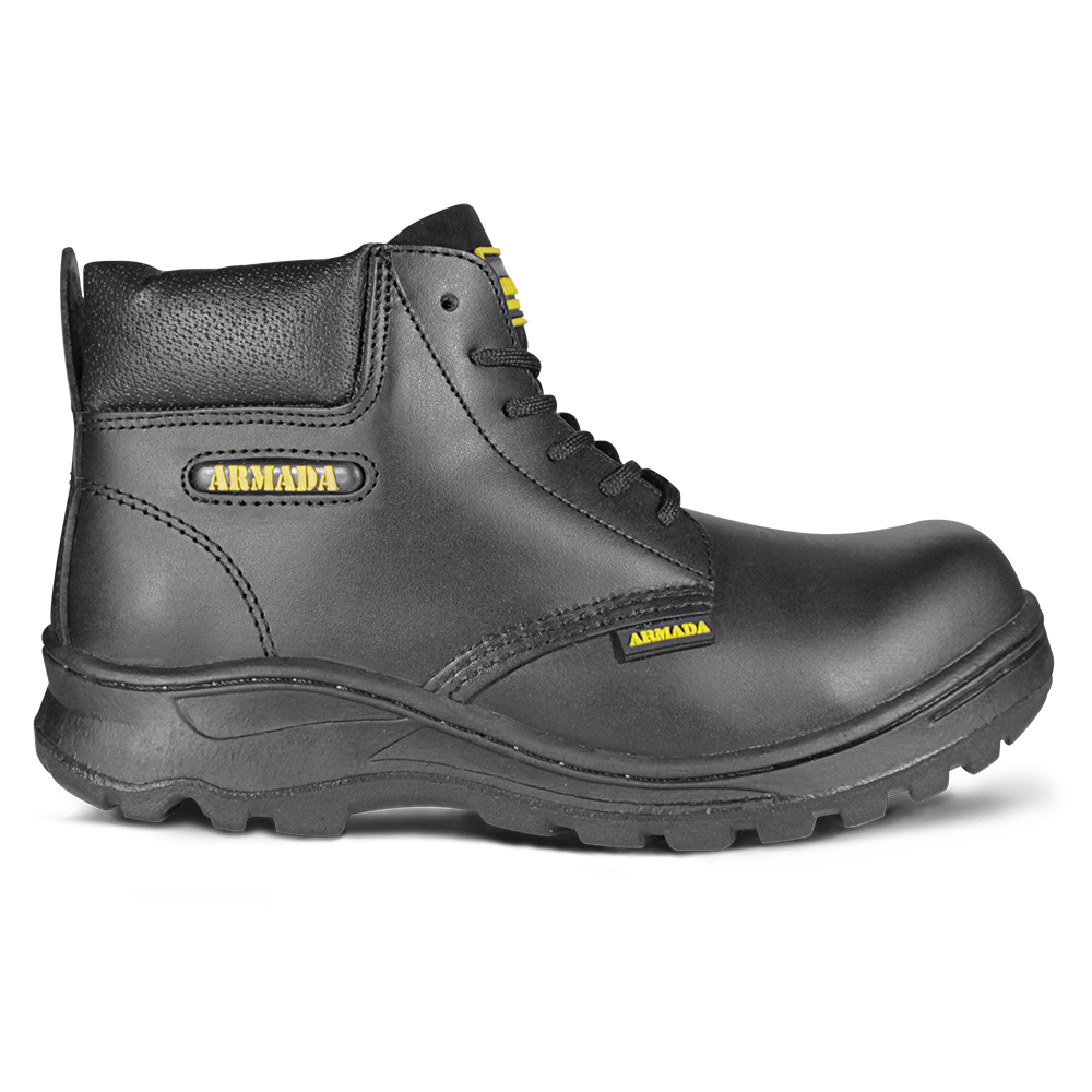 BOTA INDUSTRIAL DE PIEL COLOR NEGRO CON CASQUILLO DE POLIAMIDA TALLA 25CM