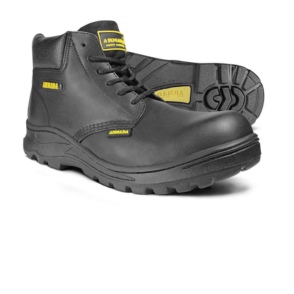 BOTA INDUSTRIAL DE PIEL COLOR NEGRO CON CASQUILLO DE POLIAMIDA TALLA 25CM