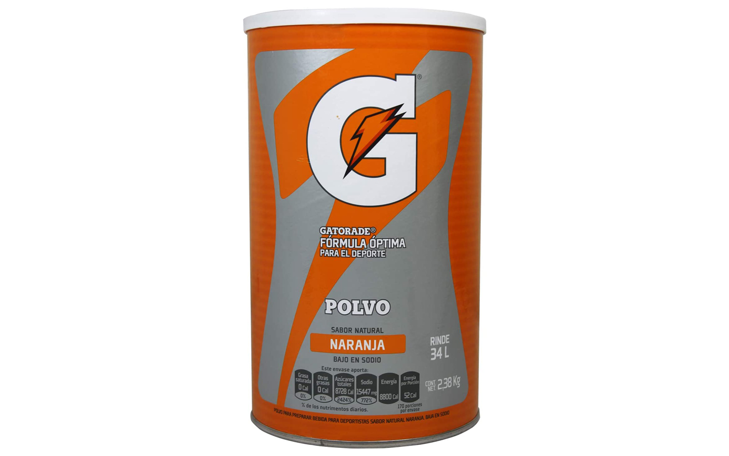 Gatorade En Polvo, Sabor Naranja - 2.38 Kg
