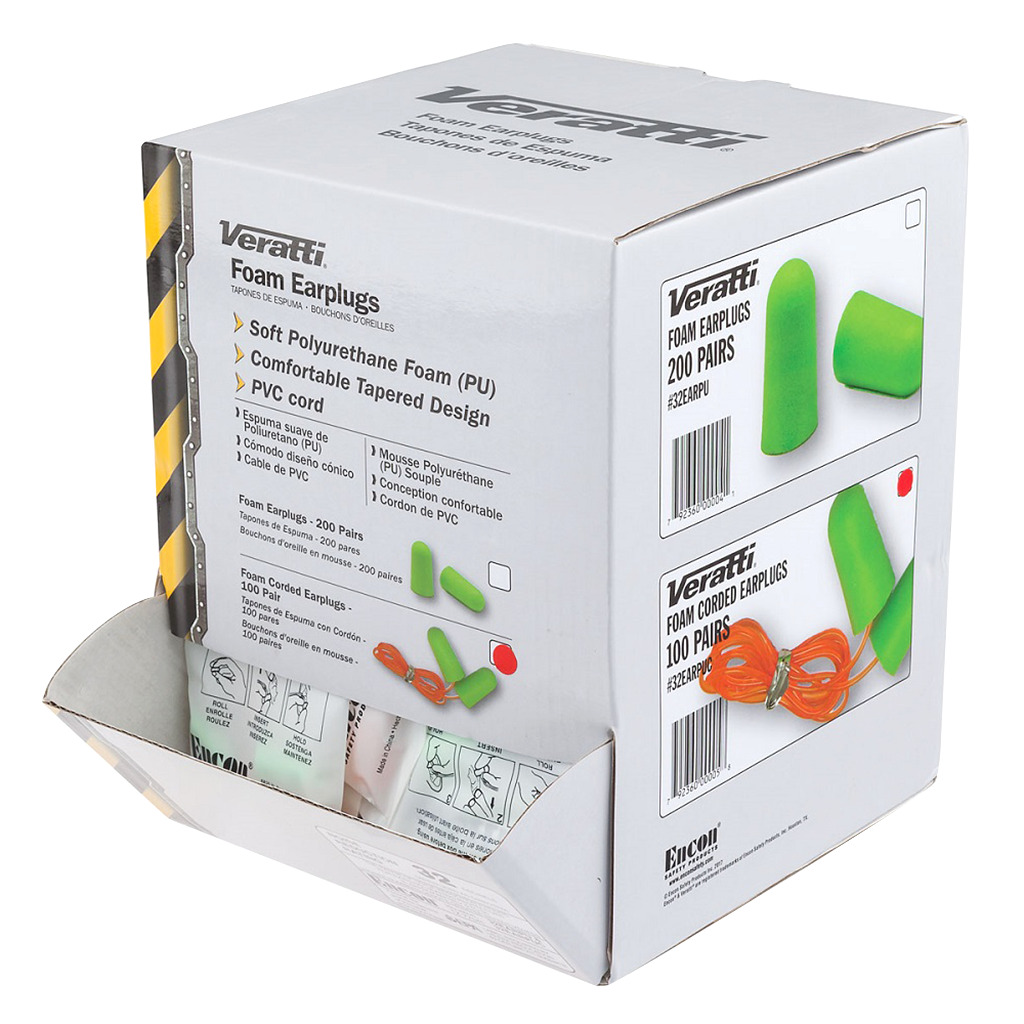 TAPÓN AUDITIVO ESPONJA CON CORDÓN DE PVC NRR 32 /25 PIEZAS