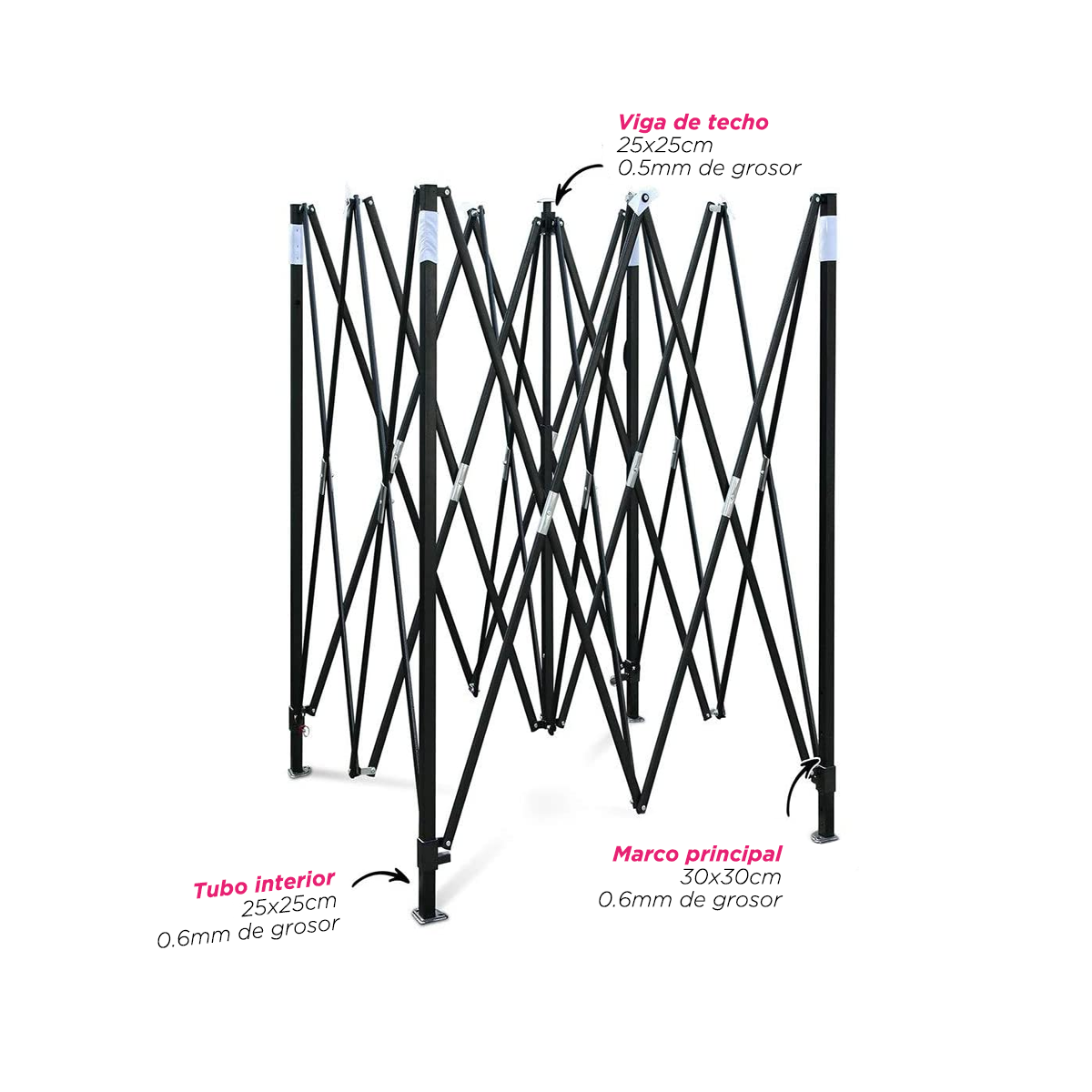Carpa Toldo Plegable 2x2 Rojo Reforzado Impermeable Jardín 2 X 2 VANLIG
