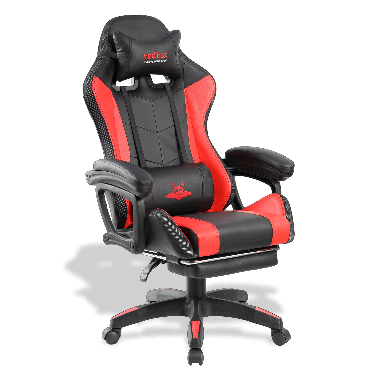 Silla Gamer Redbat Spark A-35 color Rojo, Iluminación LED, Piel Sintética, Bocinas, Descansapiés.