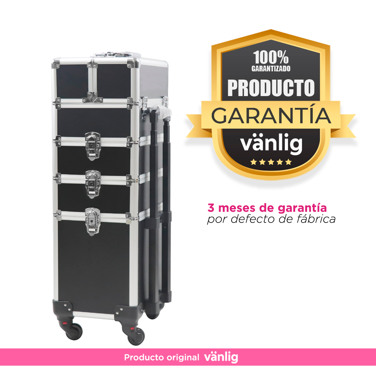 Torre Cosmetiquera Negra 4 En 1 Neceser Belleza Maquillaje Pro VANLIG