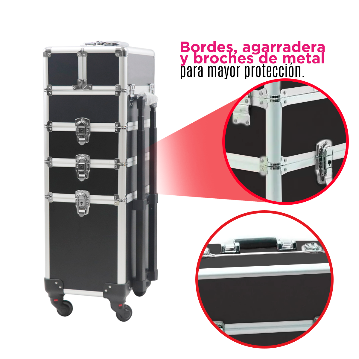 Torre Cosmetiquera Negra 4 En 1 Neceser Belleza Maquillaje Pro VANLIG