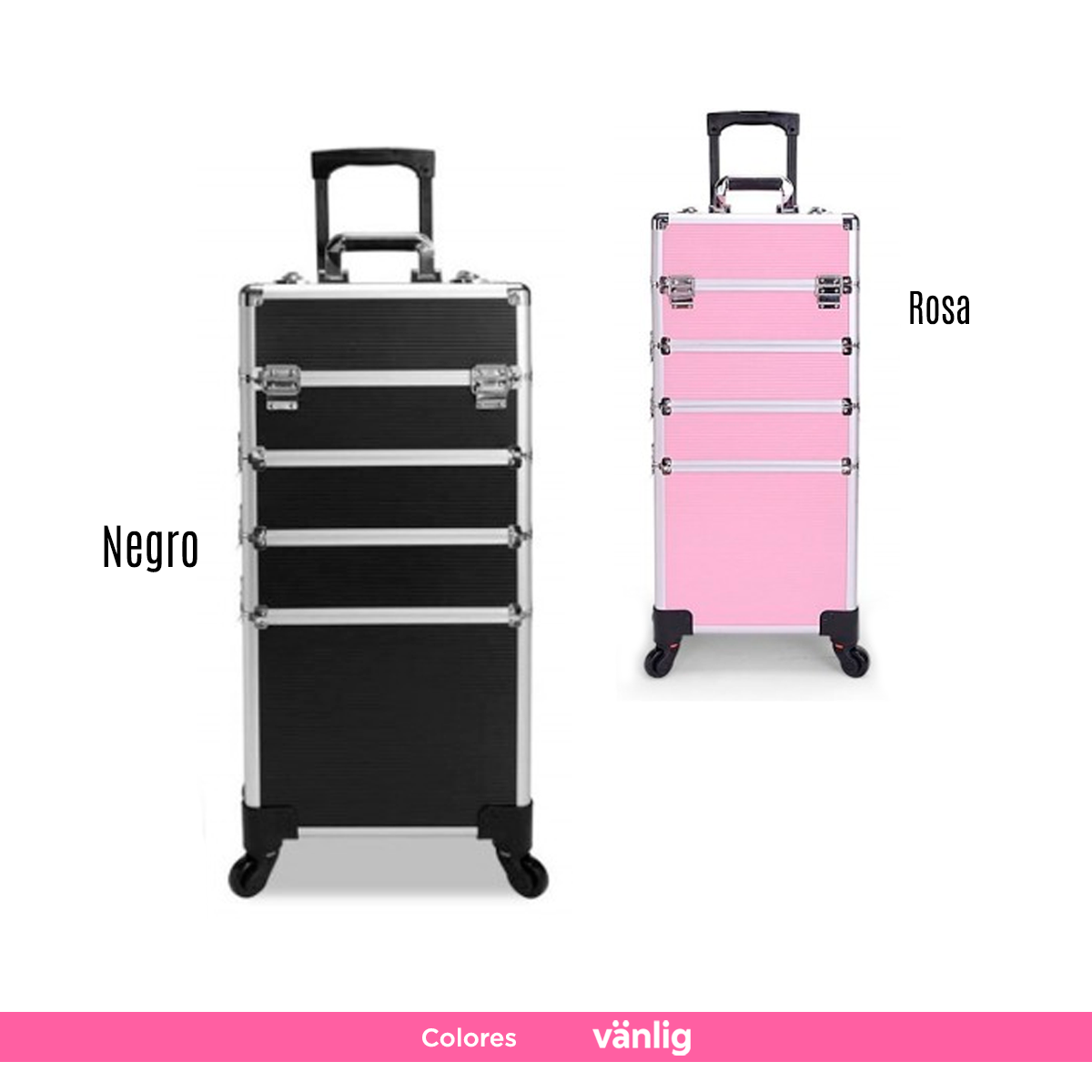 Torre Cosmetiquera Negra 4 En 1 Neceser Belleza Maquillaje Pro VANLIG