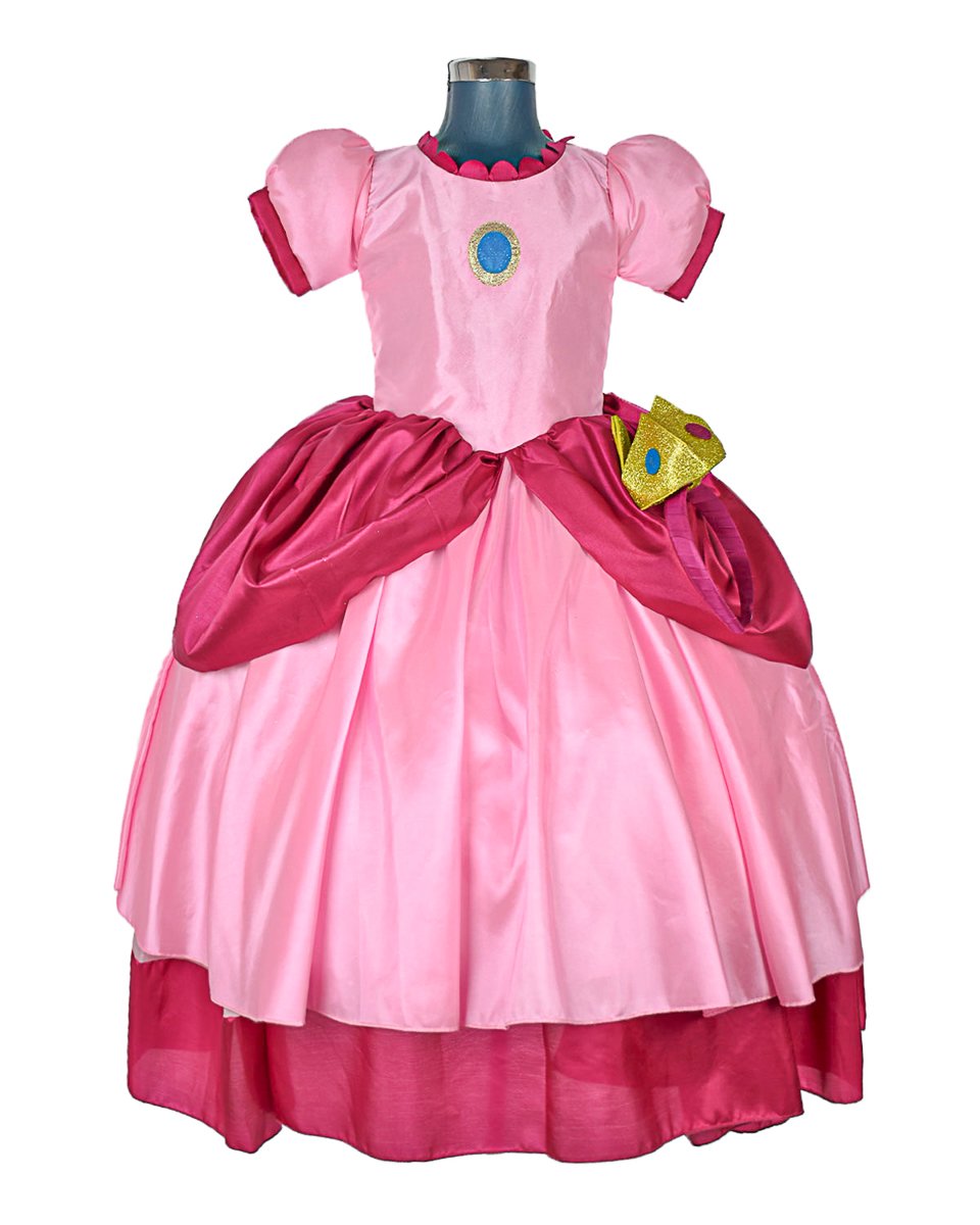 Disfraz Princesa Peach Mario Bros Vestido Niña