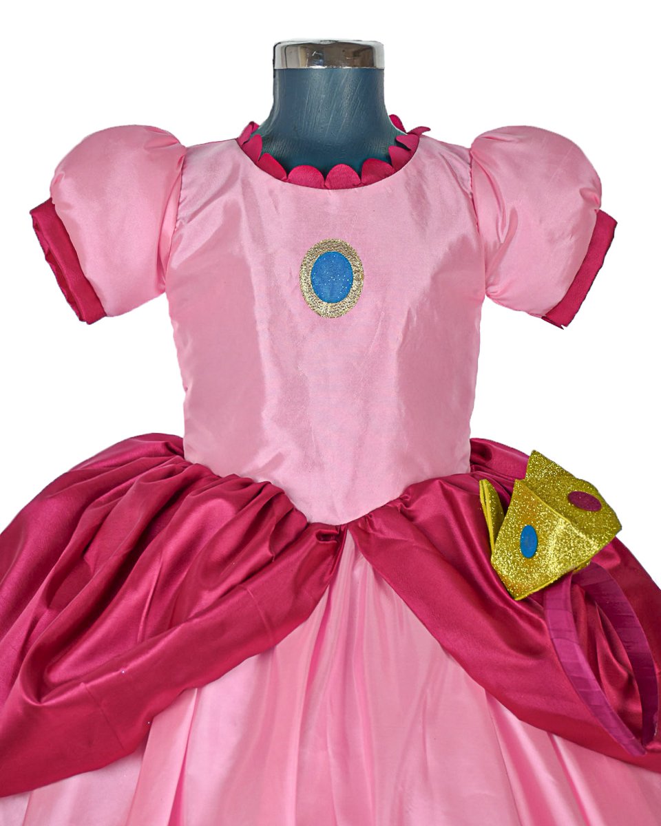 Disfraz Princesa Peach Mario Bros Vestido Niña
