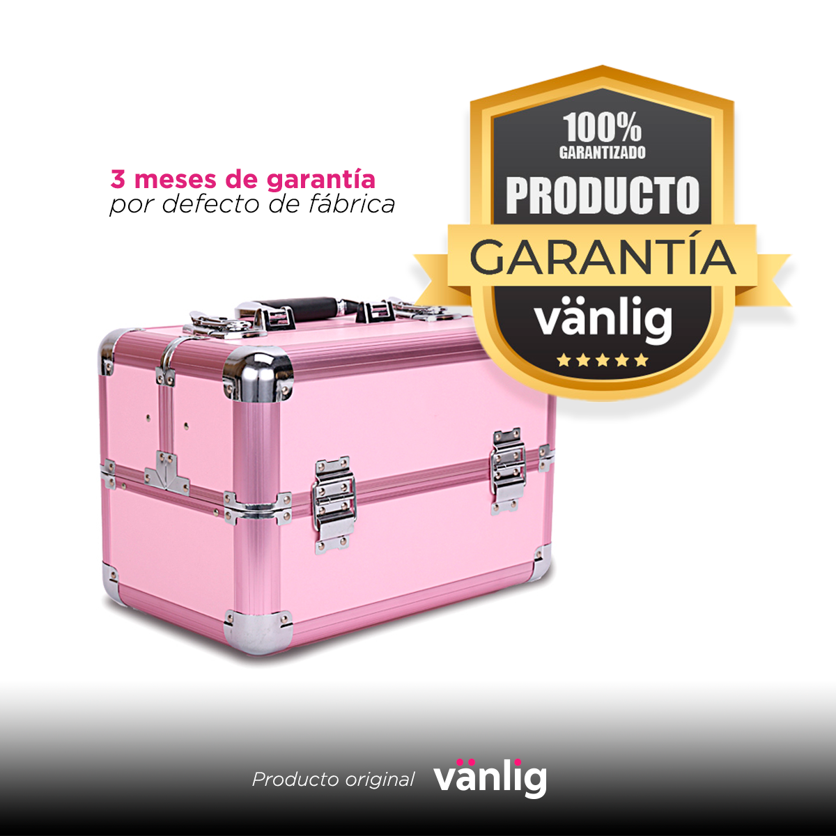 Cosmetiquera Negra Neceser Profesional Makeup Aluminio Viaje Lujo Vanlig