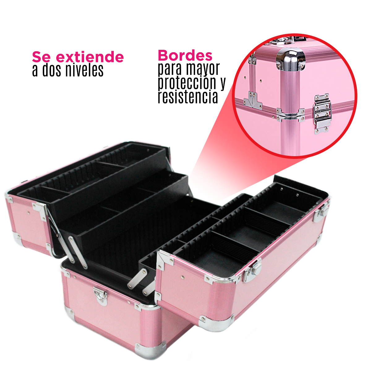 Cosmetiquera Negra Neceser Profesional Makeup Aluminio Viaje Lujo Vanlig