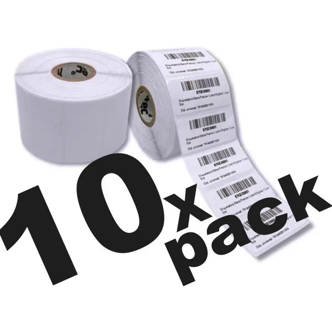 10 Pack Etiqueta Termica Directa 2x1 51x25 Mm 2000 Por Rollo