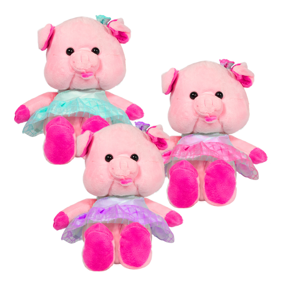 Peluche Puerquitas Bailarinas Paquete 3 Pz Tela Suave Relleno Ligero