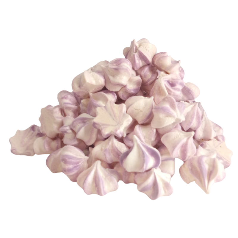 Merengues o Suspiros de sabor violeta a granel 100 g 3 bolsas Roev Reposteria