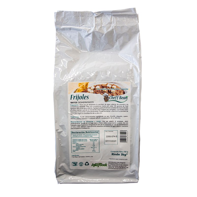 Frijoles Bayos Deshidratados Instantáneos de Alta Calidad 750 Gramos 