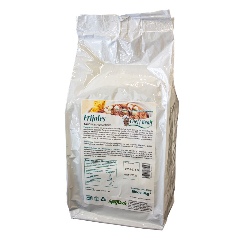 Frijoles Bayos Deshidratados Instantáneos de Alta Calidad 750 Gramos 