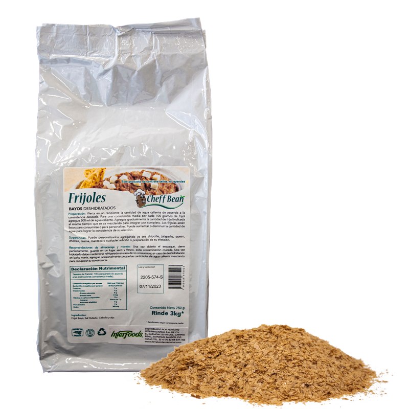 Frijoles Bayos Deshidratados Instantáneos de Alta Calidad 750 Gramos 