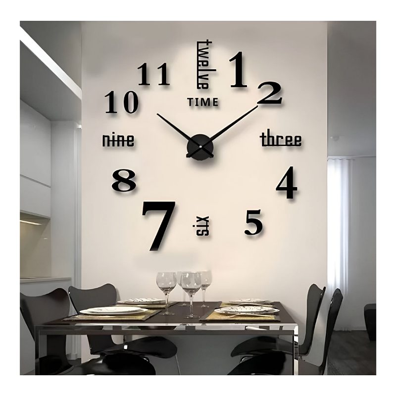 Reloj Pared Decorativo Moderno 3d Adhesivo Sala Cocina