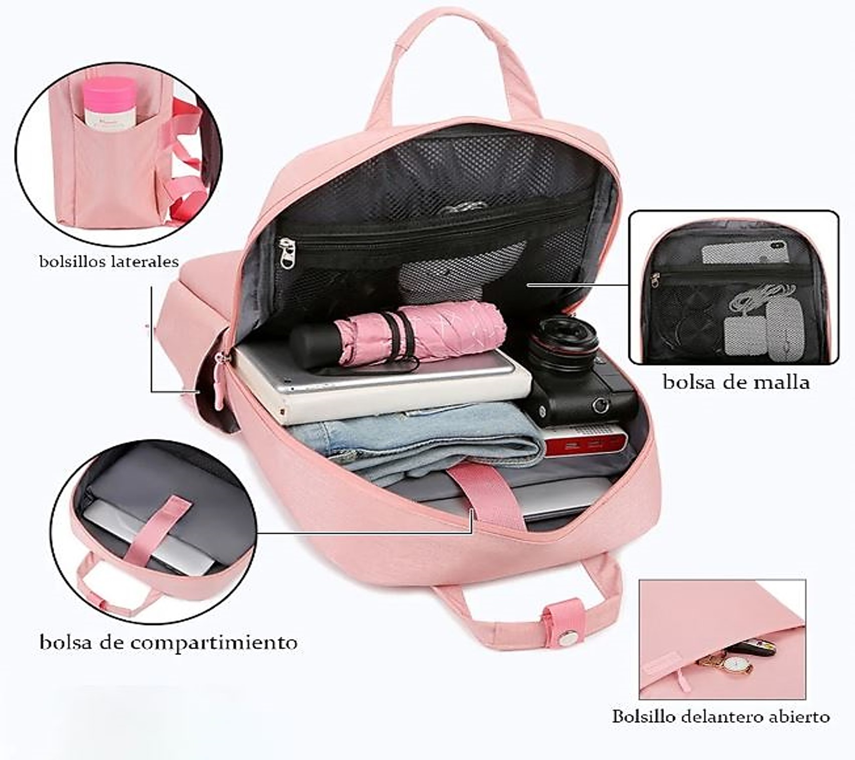 Mochila Estilo Coreano Kawaii Juvenil Con Puerto Usb