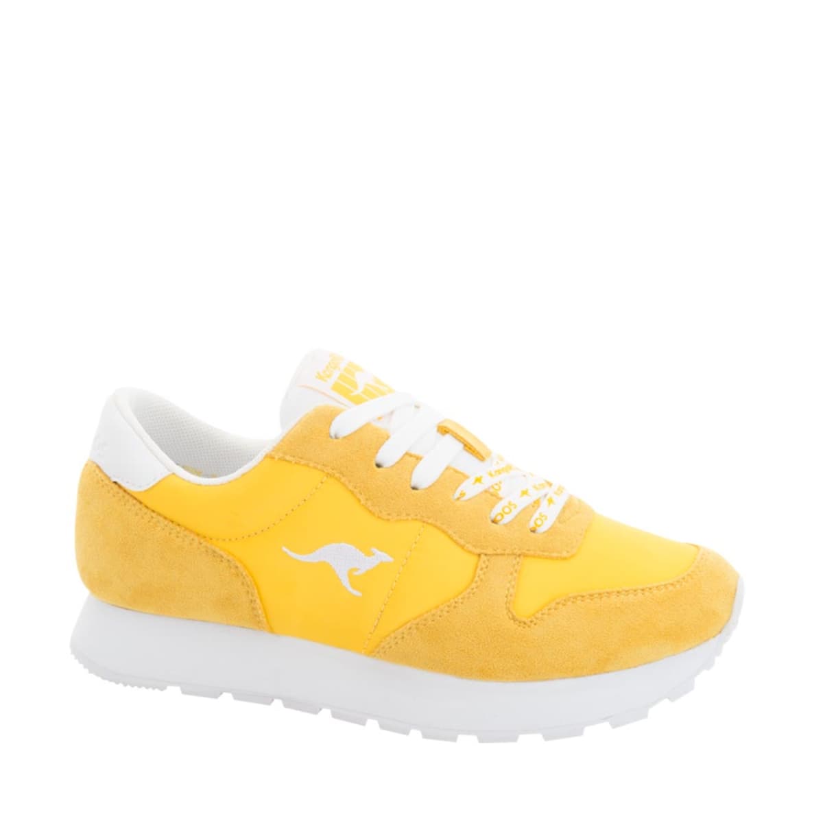 Tenis casual urbano choclo amarillo de mujer marca Kangaroos, mod. 1025059