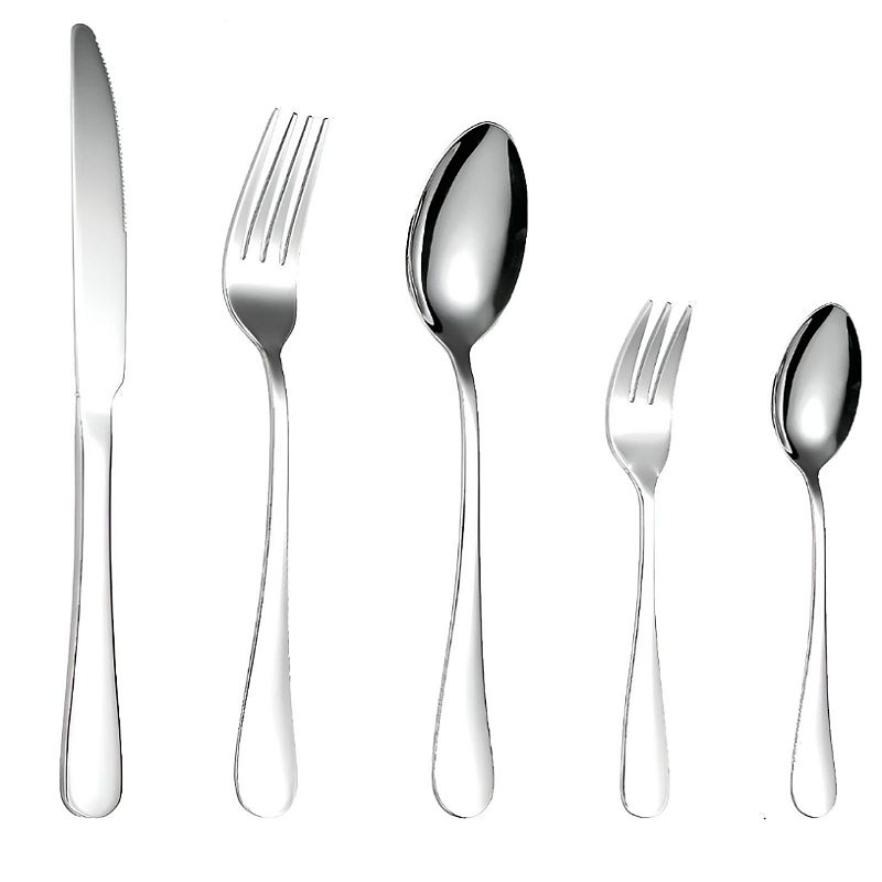 Juego De Cubiertos Color Plata De  Acero Inoxidable , 30 Pzs