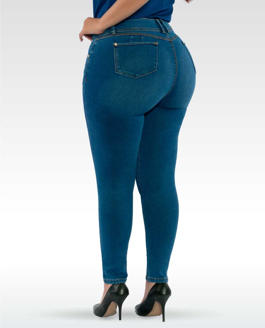 PANTALÓN DE MEZCLILLA CORTE RECTO DE DAMA TALLA EXTRA