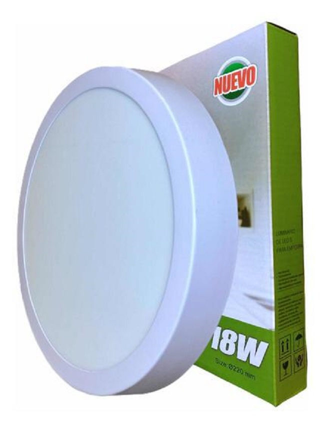 Lampara Led Sobreponer Redonda 18w Luz Blanca Fria para plafón, techo