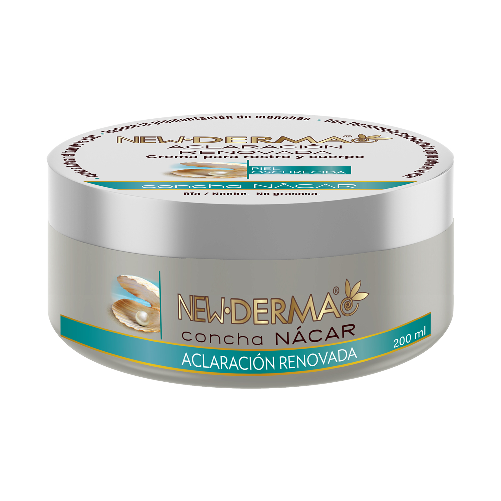 New Derma Crema Corporal Concha Nacar 200 + 400 Ml - 2 Pz
