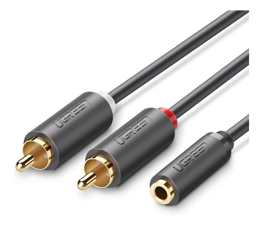 Cable Audio Ugreen Mini Jack 3.5mm Hembra A 2rca Macho 1m