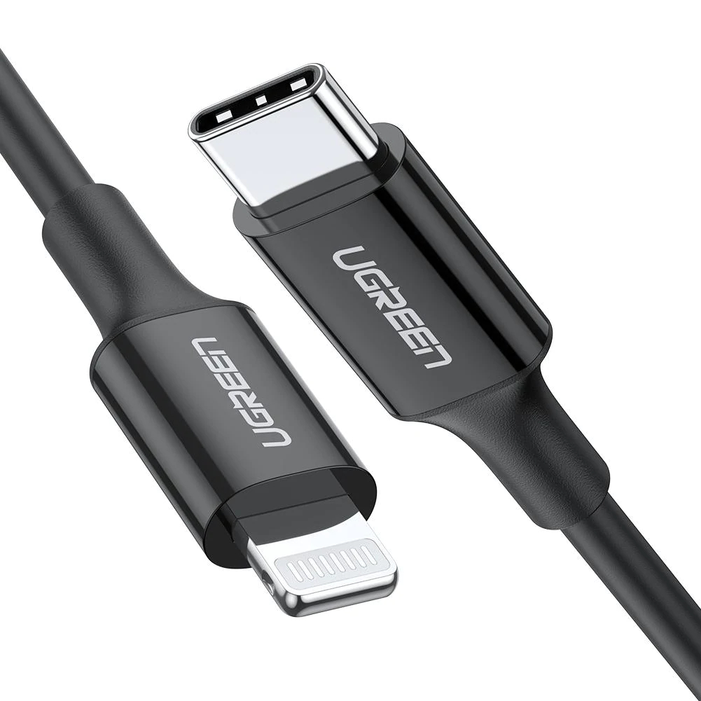 Cable Carga Rapida M/m Usb-c A Lightning 1m Negro Ugreen