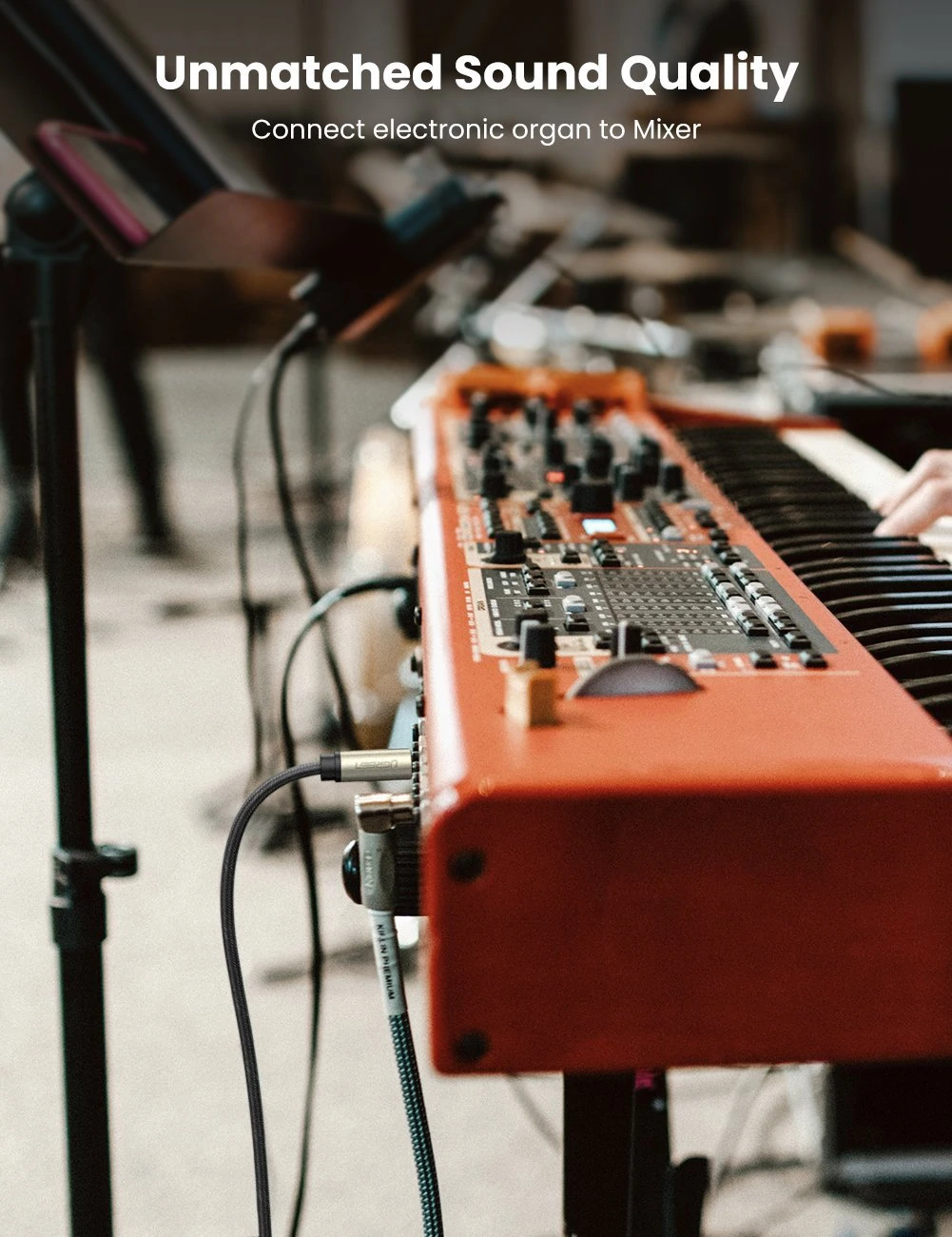 Cable Mono Jack 1/4 Macho Premium 6.35 Mm Trenzado 1m Ugreen