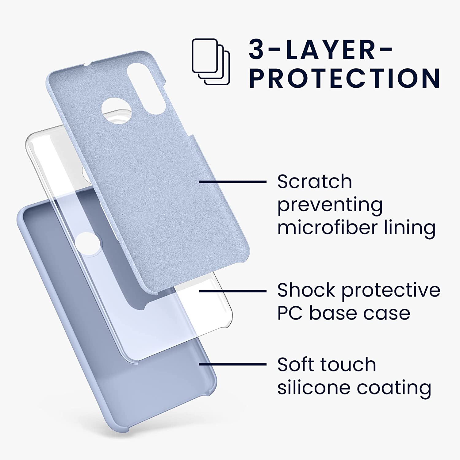 Carcasa Compatible con Huawei P30 Lite - Funda de Silicona para móvil - Cover Trasero en Azul Claro Mate