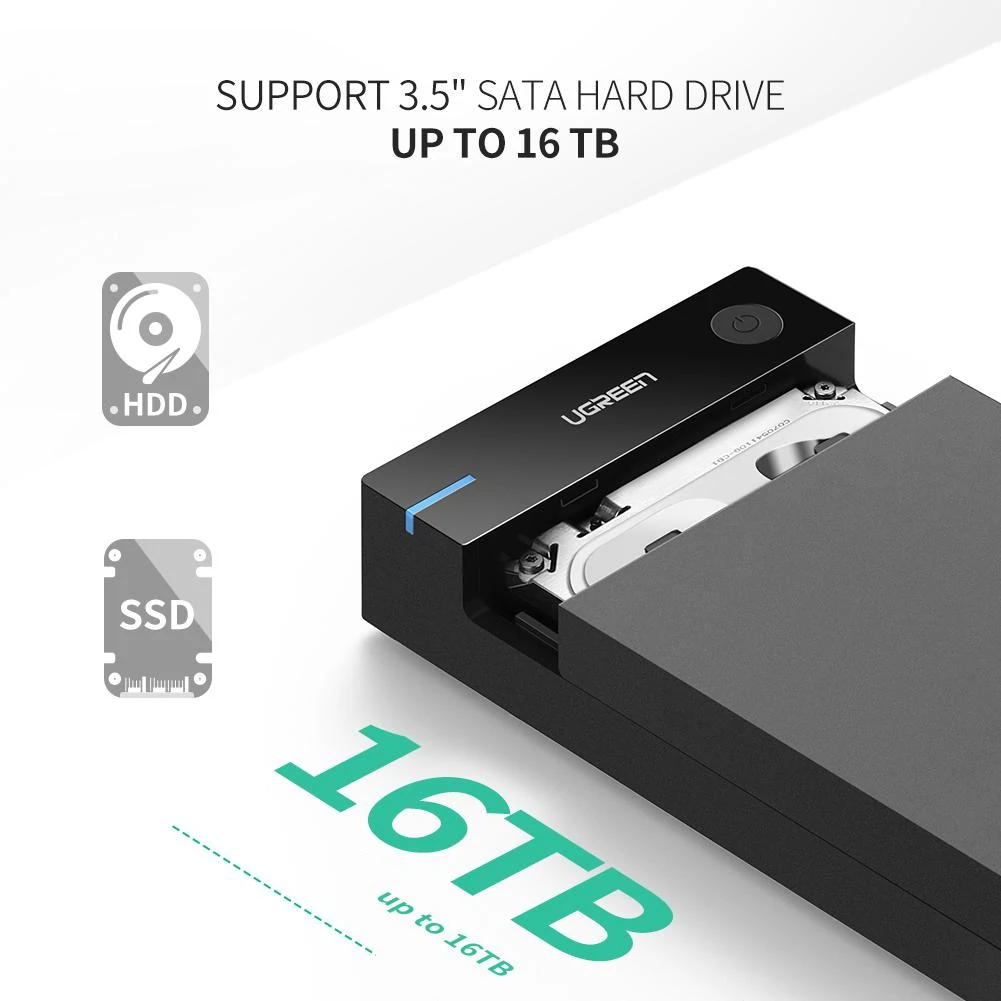 Carcasa Caja Disco Duro 3.5 Usb 3.0 Uasp Hdd Ssd Ugreen