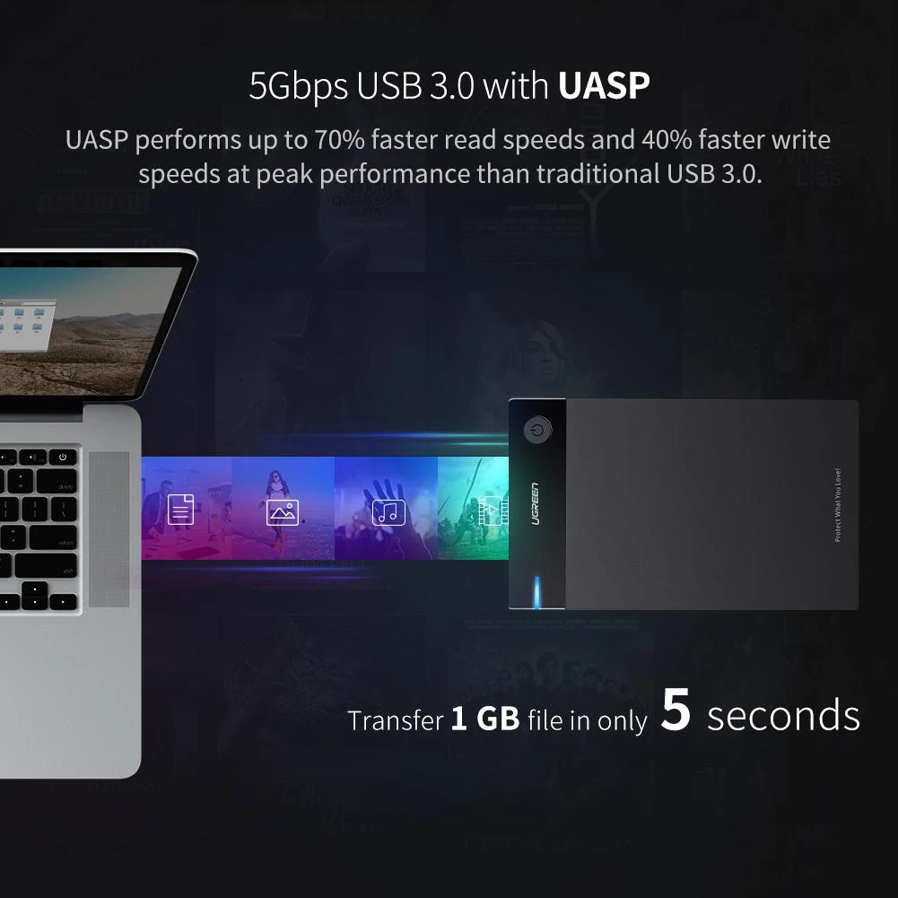 Carcasa Caja Disco Duro 3.5 Usb 3.0 Uasp Hdd Ssd Ugreen