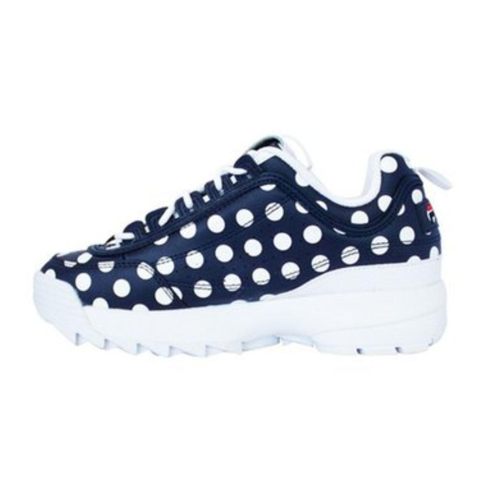 Tenis Fila Disruptor II Polka Azul con Blanco Dama Originales 0647422