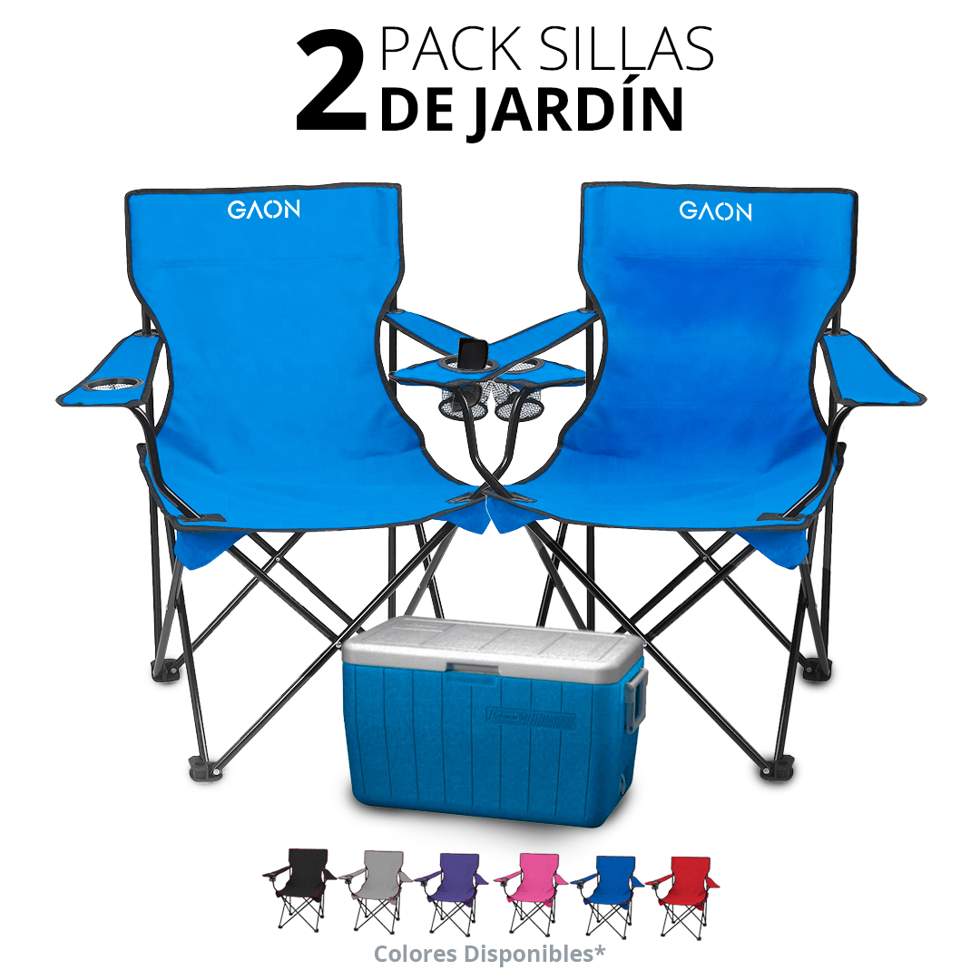 Set de 2 Sillas Portatil Plegable De Descanso Para Jardin Y Exteriores
