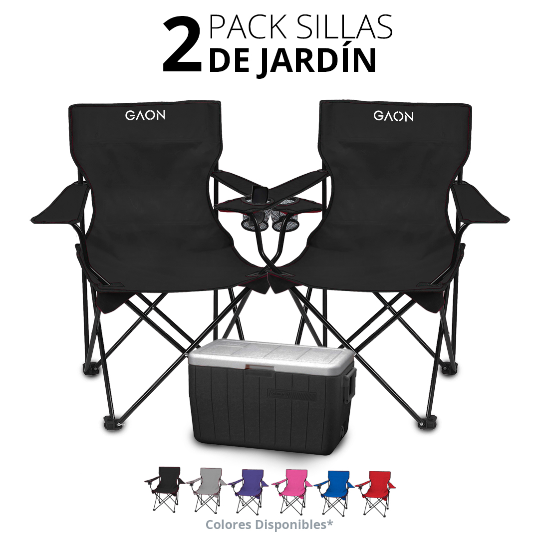 Set de 2 Sillas Portatil Plegable De Descanso Para Jardin Y Exteriores
