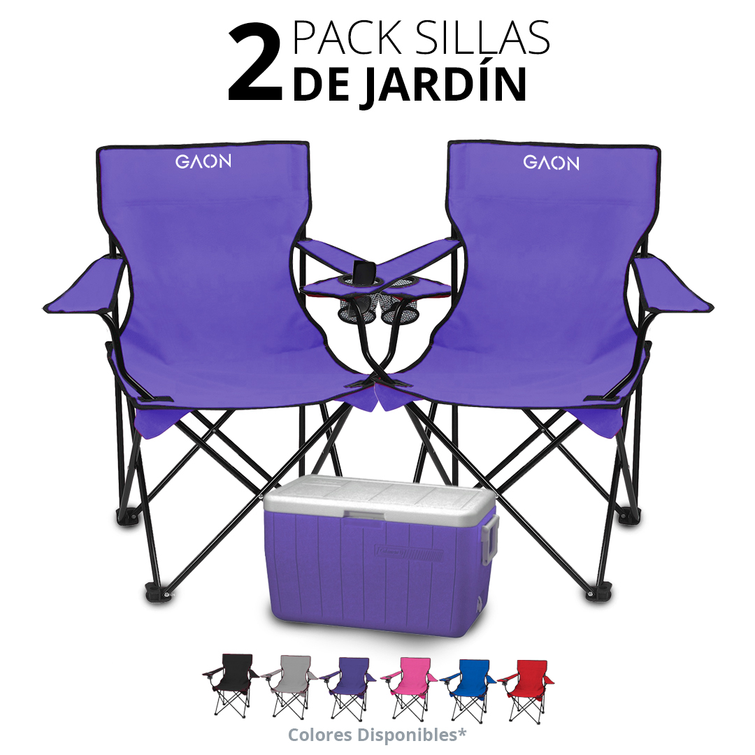 Set de 2 Sillas Portatil Plegable De Descanso Para Jardin Y Exteriores
