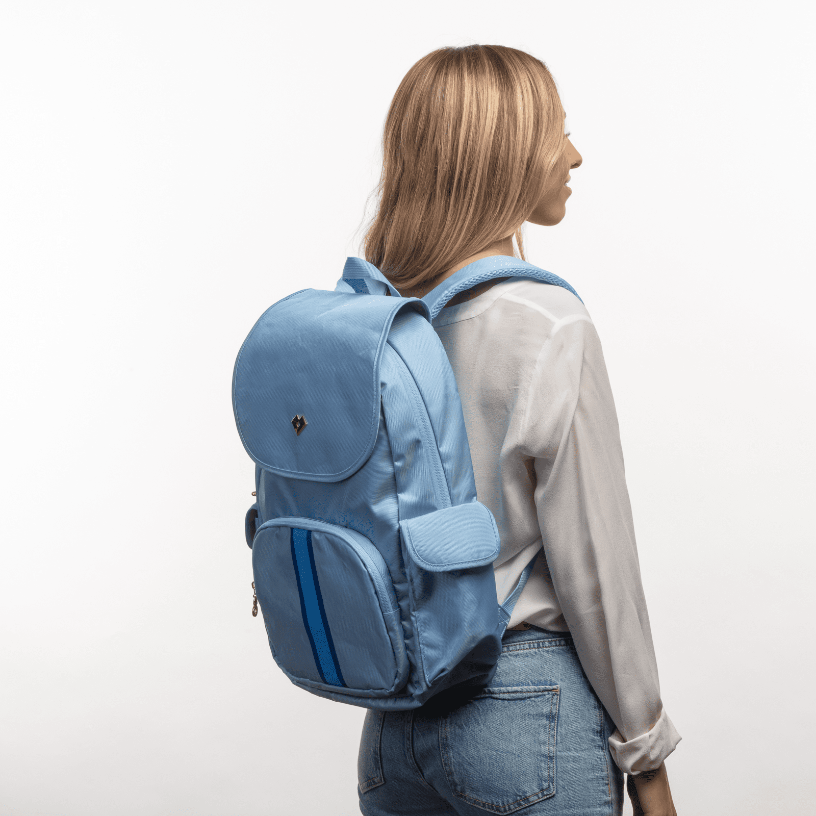 LuckyLy Mochila para Laptop Mujer hasta 15.6 Pulgadas, Moderna con Múltiples Compartimentos, Modelo Myka, Azul